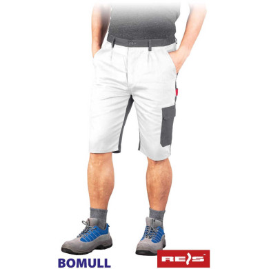 SZORTY ROBOCZE REIS BOMULL BOMULL-TS BIAŁO-SZARE