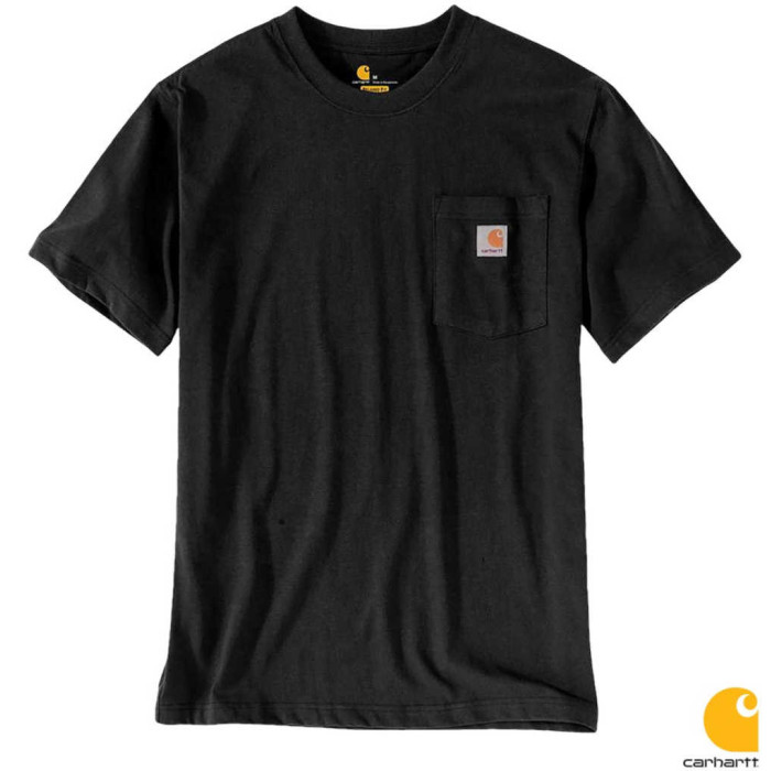 KOSZULKA T-SHIRT CARHARTT WORKWEAR POCKET K87 CA-TSHIRT Z KIESZONKĄ 100% BAWEŁNA CZARNA