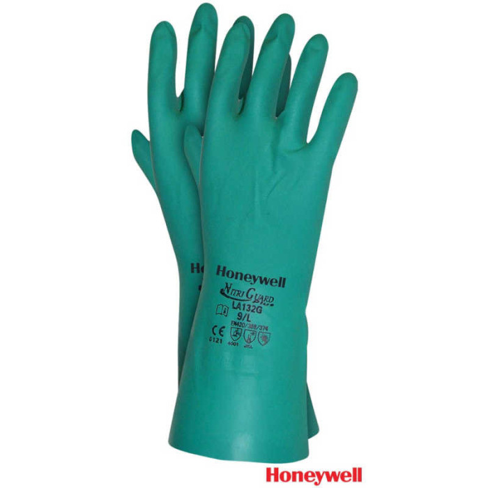 RĘKAWICE ROBOCZE HONEYWELL NITRI GUARD PLUS HW-LA132G1 Z NITRYLU ZIELONE