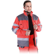 KURTKA ROBOCZA LEBER-HOLLMAN LH-JACWINTER OCIEPLANA OSTRZEGAWCZA POMARAŃCZOWO-GRANATOWA