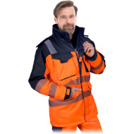 KURTKA ROBOCZA LEBER-HOLLMAN LH-JACWINTER OCIEPLANA OSTRZEGAWCZA POMARAŃCZOWO-GRANATOWA