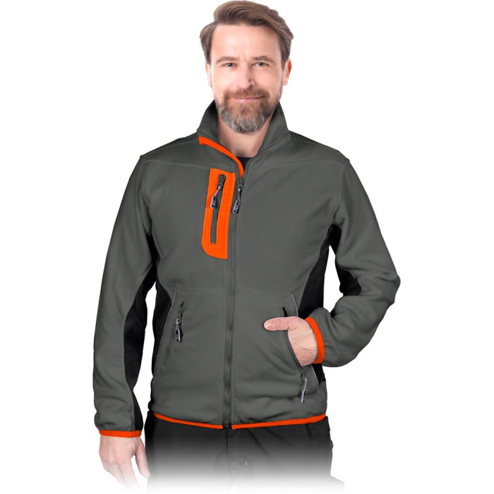 BLUZA ROBOCZA LEBER-HOLLMAN LH-FMN-P Z POLARU CIEMNOSZARO-CZARNO-POMARAŃCZOWA