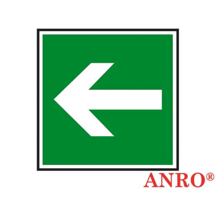 ZNAK  BEZPIECZEŃSTWA ANRO KIERUNEK DROGI EWAKUACYJNEJ FOLIA SAMOPRZYLEPNA ZNAK Z NADRUKIEM FOTOLUMINESCENCYJNYM