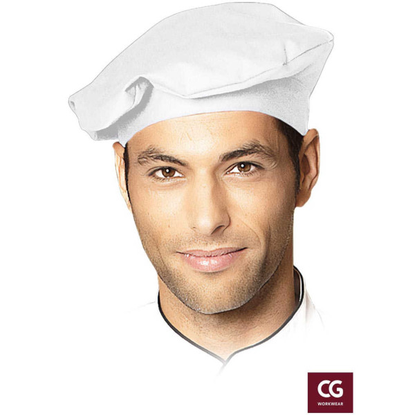 CZAPKA KUCHARSKA CG WORKWEAR CZCOOK-PL PŁASKA 215 g/m2 BIAŁA