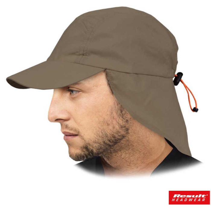 CZAPKA LETNIA RESULT HEADWEAR CZNECK PRZEDŁUŻANA Z DASZKIEM KHAKI