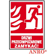 ZNAK  BEZPIECZEŃSTWA ANRO DROGA POŻAROWA NIE ZASTAWIAJ PŁYTA PCV ZNAK Z NADRUKIEM FOTOLUMINESCENCYJNYM