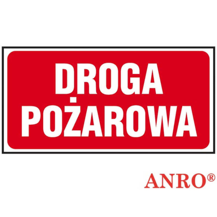 ZNAK BEZPIECZEŃSTWA ANRO DROGA POŻAROWA FOLIA SAMOPRZYLEPNA ZNAK Z NADRUKIEM FOTOLUMINESCENCYJNYM