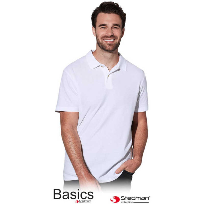 KOSZULKA POLO STEDMAN BASICS MĘSKA 170g. BIAŁA