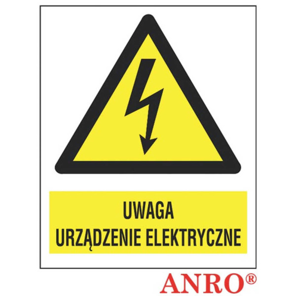 ZNAK BEZPIECZEŃSTWA ANRO ZASILANIE DWUSTRONNE FOLIA SAMOPRZYLEPNA ZNAK Z NADRUKIEM FOTOLUMINESCENCYJNYM