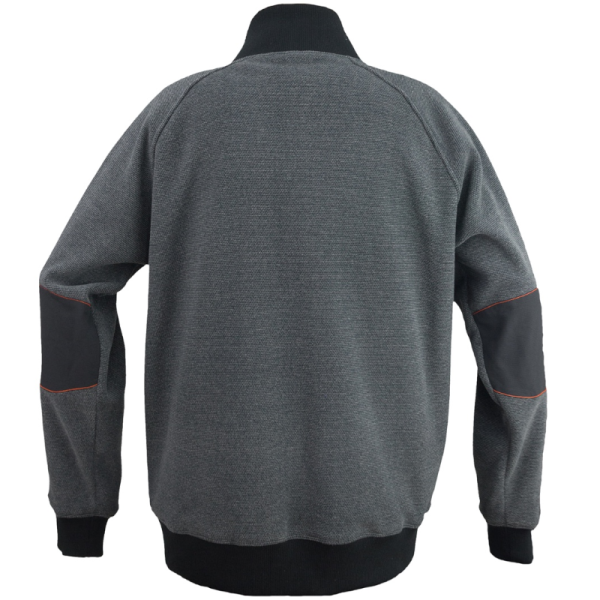 BLUZA ROBOCZA URGENT URG-954 Z KOŁNIERZEM NA ZAMEK CZARNO-SZARA