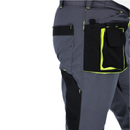 SPODNIE ROBOCZE PROCERA PROMAN STRETCH 250 DO PASA SZARO-ŻÓŁTE