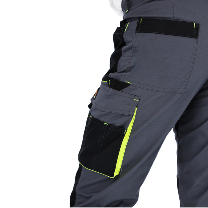 SPODNIE ROBOCZE PROCERA PROMAN STRETCH 250 DO PASA SZARO-ŻÓŁTE