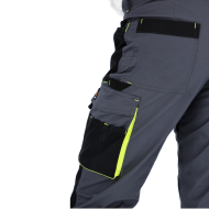 SPODNIE ROBOCZE PROCERA PROMAN STRETCH 250 DO PASA SZARO-ŻÓŁTE
