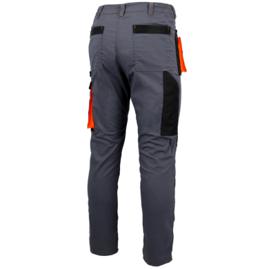 SPODNIE ROBOCZE PROCERA PROMAN STRETCH 250 DO PASA SZARO-POMARAŃCZOWE