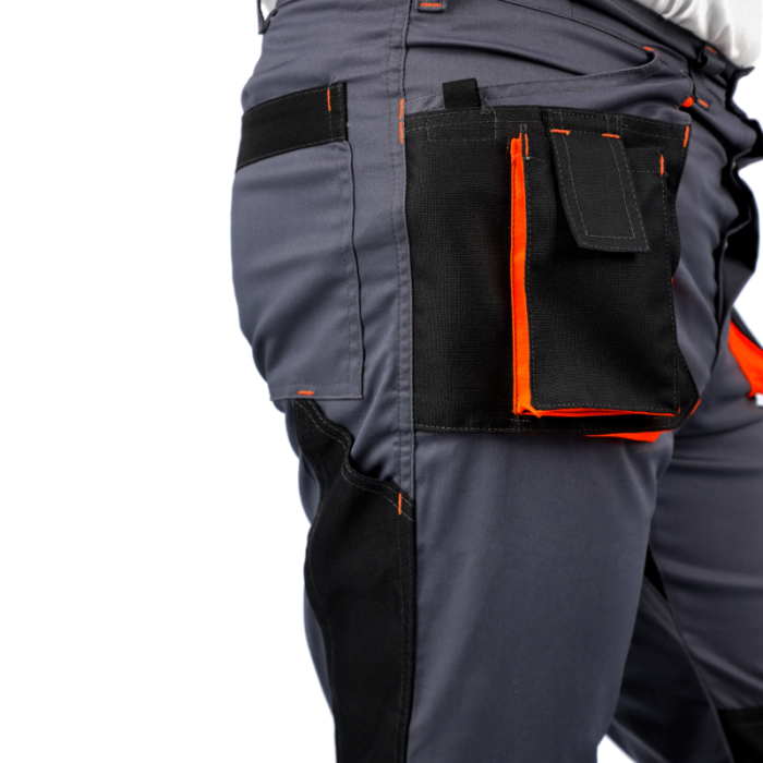 SPODNIE ROBOCZE PROCERA PROMAN STRETCH 250 DO PASA SZARO-POMARAŃCZOWE