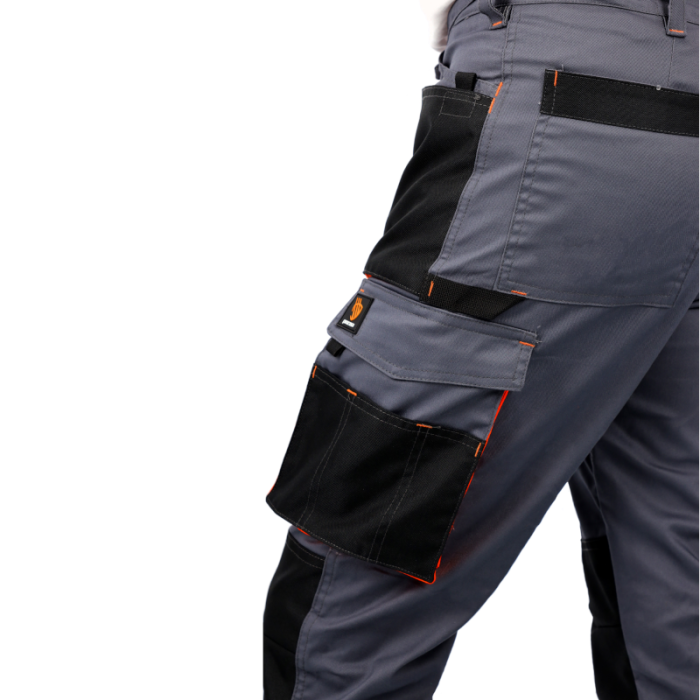 SPODNIE ROBOCZE PROCERA PROMAN STRETCH 250 DO PASA SZARO-POMARAŃCZOWE