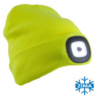 CZAPKA ZIMOWA URGENT DZIANA Z LATARKĄ LED USB CZARNA