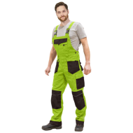 SPODNIE ROBOCZE LEBER-HOLLMAN LH-FMN-B OGRODNICZKI LIMONKOWO-BRĄZOWE