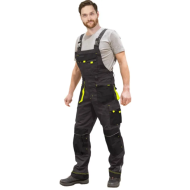 SPODNIE ROBOCZE LEEBER-HOLLMAN LH-FMN-B OGRODNICZKI STALOWO-CZARNO-ŻÓŁTE