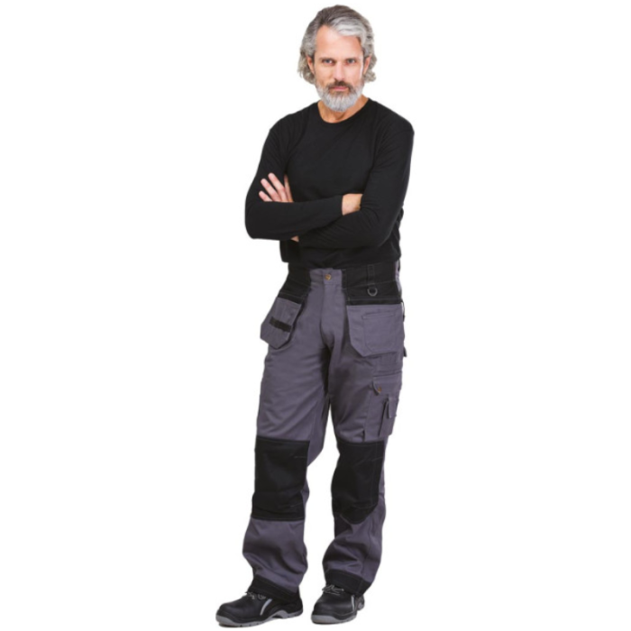 SPODNIE ROBOCZE LEBER-HOLLMAN LH-HARVER DO PASA SZARO-CZARNE