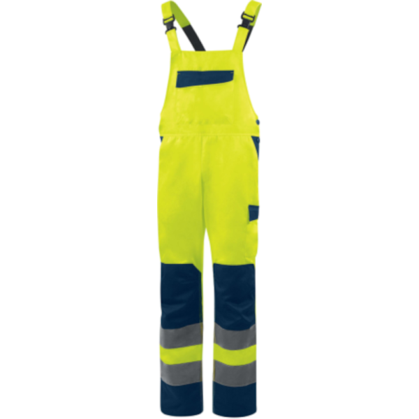 SPODNIE ROBOCZE DELTA PLUS M1SA2HV OGRODNICZKI OSTRZEGAWCZE ŻÓŁTO-FLUO-GRANATOWE