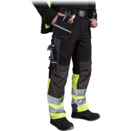 SPODNIE ROBOCZE LEEBER-HOLLMAN LH-HAYTON-T DO PASA OSTRZEGAWCZE CZARNO-ŻÓŁTE