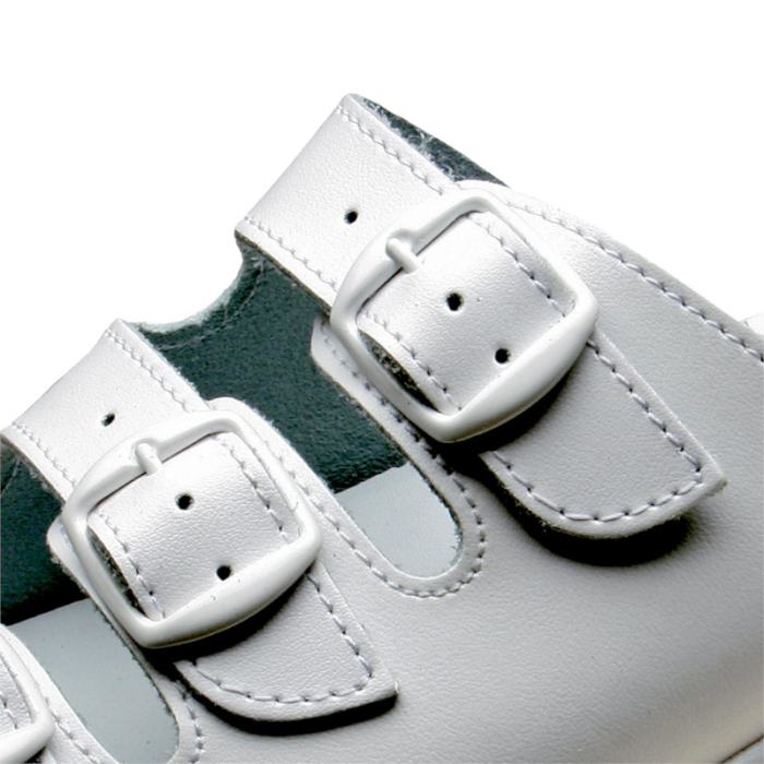 KLAPKI ROBOCZE MEDIBUT BMKLA3PASWK DAMSKIE SKÓRZANE ANTYSTATYCZNE ANTYPOŚLIZGOWE BIAŁE