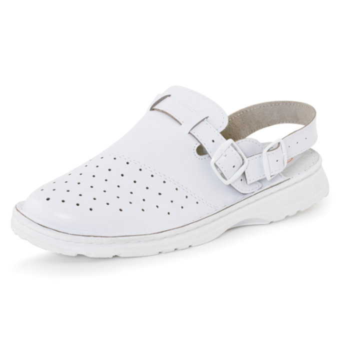 KLAPKI ROBOCZE PROCERA ALBIN PROFILAKTYCZNE PEŁNE Z PASKIEM BIAŁE