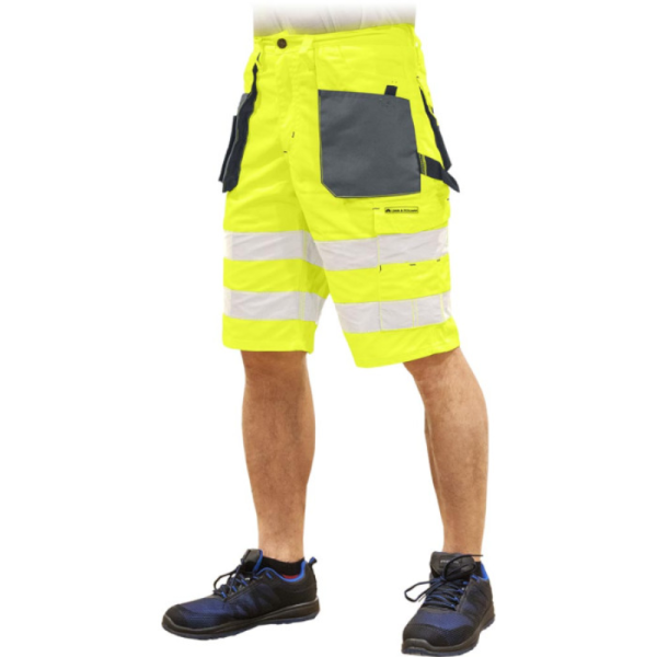 SZORTY ROBOCZE LEBER-HOLLMAN LH-FMNX-TS OSTRZEGAWCZE ŻÓŁTO-SZARO-CZARNE SZORTY ROBOCZE LEBER-HOLLMAN LH-FMNX-TS OSTRZEGAWCZE ŻÓŁTO-SZARO-CZARNE