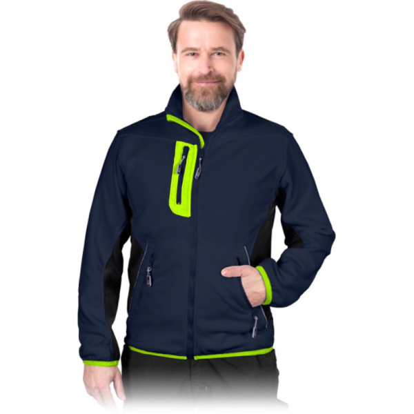 BLUZA ROBOCZA LEBER-HOLLMAN LH-FMN-P Z POLARU GRANATOWO-CZARNO-ŻÓŁTA