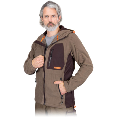 BLUZA ROBOCZA LEEBER-HOLLMAN LH-NA-P Z POLARU BEZOWO-BRĄZOWO-POMARAŃCZOWA