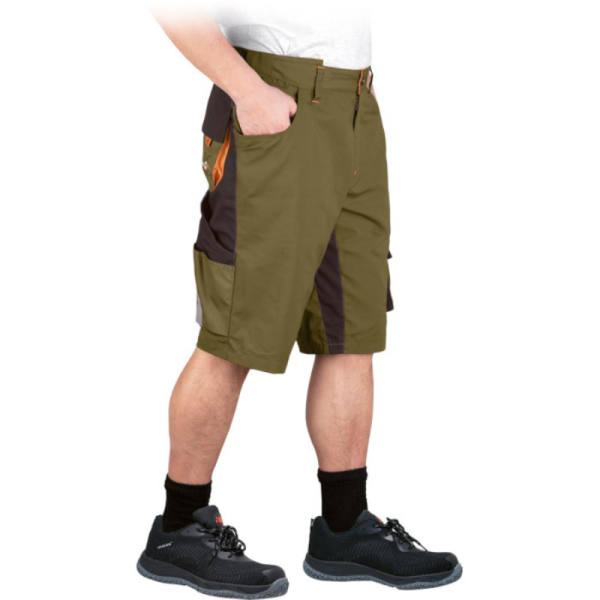 SZORTY ROBOCZE LEBER-HOLLMAN LH-NA-TS KHAKI-BRĄZOWO-POMARAŃCZOWE