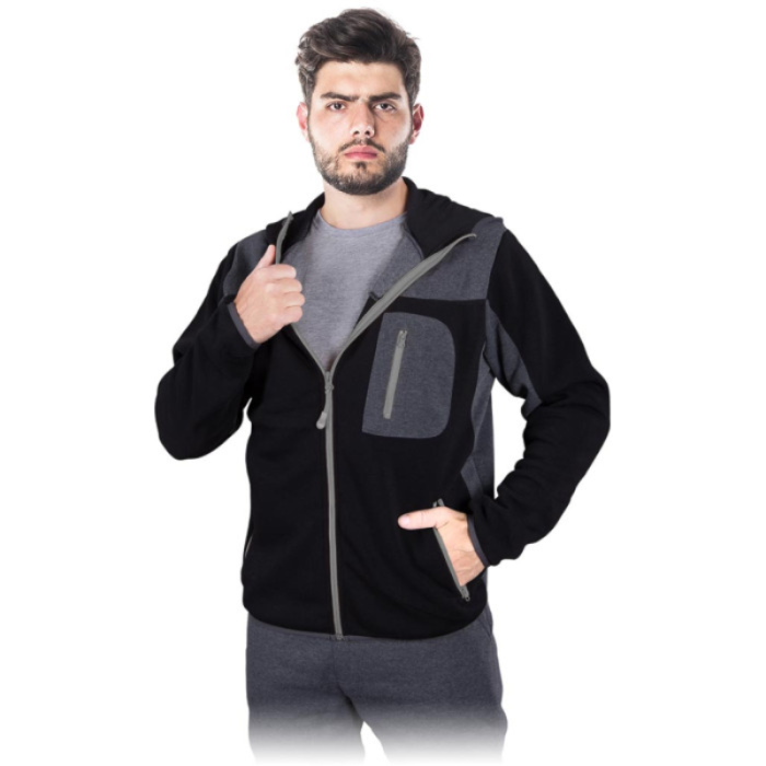 BLUZA ROBOCZA LEBER-HOLLMAN LH-SCOTER Z KAPTUREM CZARNO-SZARA