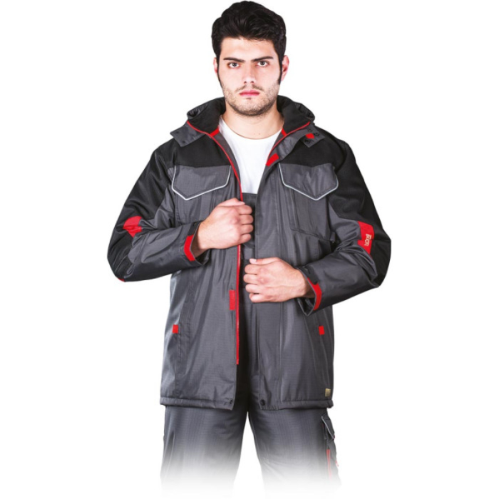 KURTKA ROBOCZA LEBER-HOLLMAN BOSTON LH-BSW-LJ OCIEPLANA SZARO-CZARNO-CZERWONA