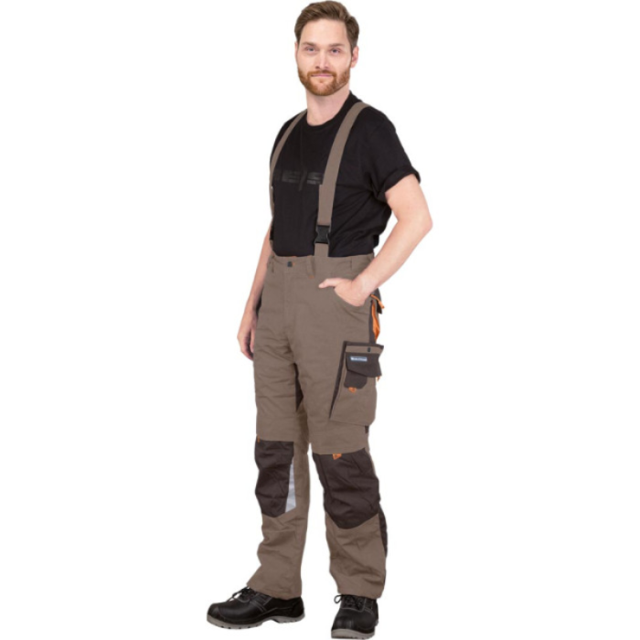 SPODNIE ROBOCZE LEEBER-HOLLMAN LH-NAW-B OGRODNICZKI OCIEPLANE BEŻOWO-BRĄZOWO-POMARAŃCZOWE