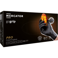 RĘKAWICE ROBOCZE MERCATOR MEDICAL RMM-PGRIPGO ODPORNE NA CHEMIKALIA BEZPUDROWE NITRYLOWE OP. 50 SZT. CZARNE