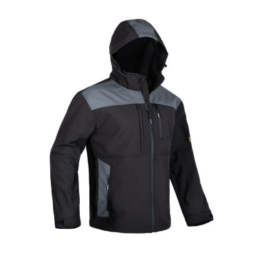 KURTKA ROBOCZA PROCERA VOYAGER SOFTSHELL Z KAPTUREM OCHRONNA CZARNO-SZARA