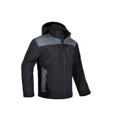 KURTKA ROBOCZA PROCERA VOYAGER SOFTSHELL Z KAPTUREM OCHRONNA CZARNO-SZARA