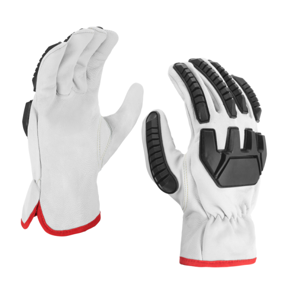 RĘKAWICE ROBOCZE PROCERA X-DRIVER OCHRONNE CAŁOSKÓRZANE Z WARSTWĄ TPR CZARNO-BIAŁE