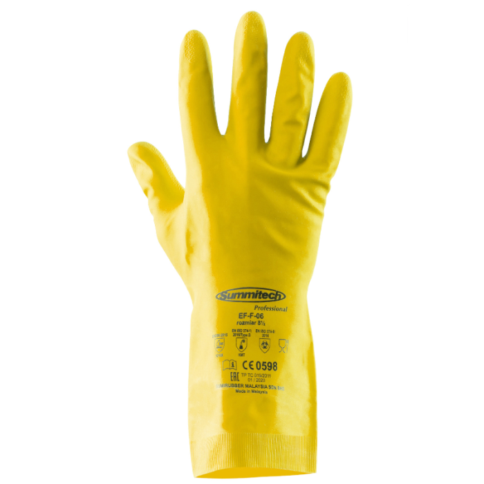 RĘKAWICE ROBOCZE POLSTAR SUMITECH POLSTARITTA RUGP LATEXOWE GOSPODARCZE FLOKOWANE ŻÓŁTE