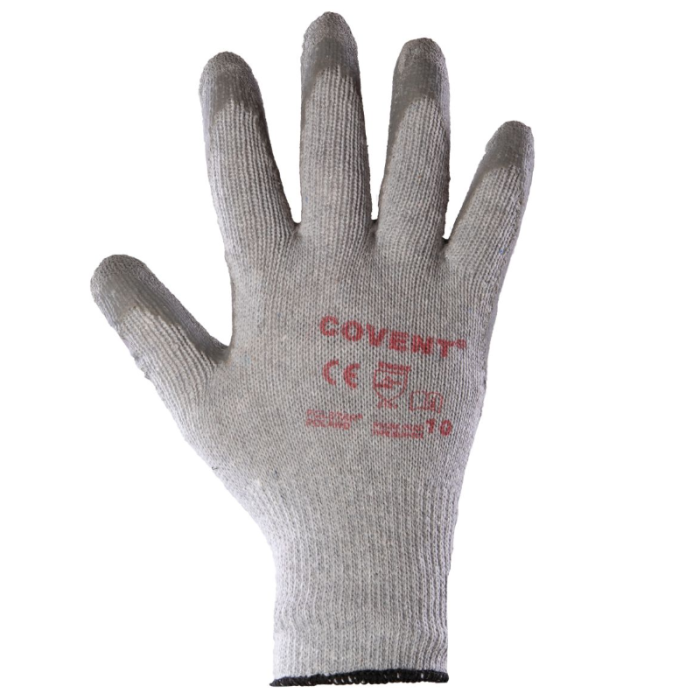 RĘKAWICE ROBOCZE POLSTAR COVENT RCCO DZIANINOWE POWLECZONE SZORSTKOWANYM LATEKSEM BIAŁO-SZARE