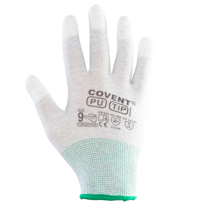 RĘKAWICE ROBOCZE POLSTAR COVENT PU TIP ESD RCPT POWLEKANE POLIURETANEM SZARE