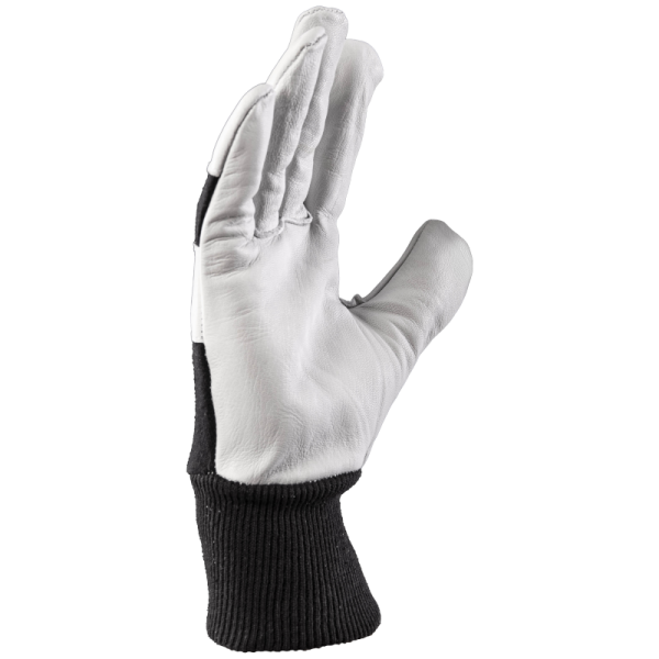 RĘKAWICE ROBOCZE POLSTAR RSCS WZMACNIANE SKRÓRĄ KOZIĄ BIAŁO-CZARNE