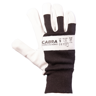 RĘKAWICE ROBOCZE POLSTAR RSCS WZMACNIANE SKRÓRĄ KOZIĄ BIAŁO-CZARNE