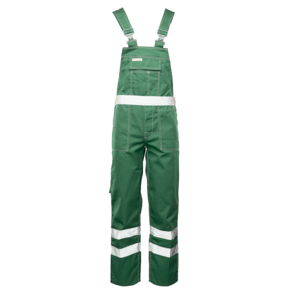 SPODNIE ROBOCZE POLSTAR BRIXTON CLASSIC ABOG OGRODNICZKI Z PASAMI ODBLASKOWMI ZIELONE