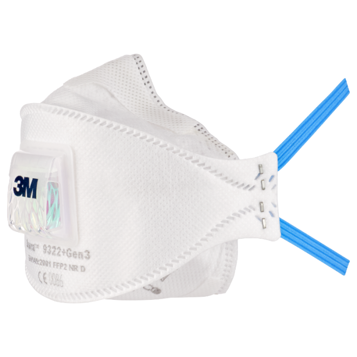 PÓŁMASKA FILTRUJĄCA 3M AURA 3M-MAS-P2-9322G3 Z ZAWORKIEM OP. 10 SZT. BIAŁA