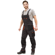 SPODNIE ROBOCZE LEBER-HOLLMAN LH-FMN-B OGRODNICZKI STALOWO-CZARNO-NIEBIESKIE