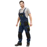 SPODNIE ROBOCZE LEEBER-HOLLMAN LH-FMN-B OGRODNICZKI NIEBIESKO-CZARNO-SZARE