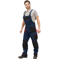 SPODNIE ROBOCZE LEBER-HOLLMAN LH-FMN-B OGRODNICZKI CZERWONO-CZARNO-SZARE