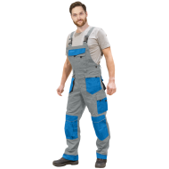 SPODNIE ROBOCZE LEBER-HOLLMAN LH-FMN-B OGRODNICZKI JASNOSZARO-NIEBIESKO-CZARNE